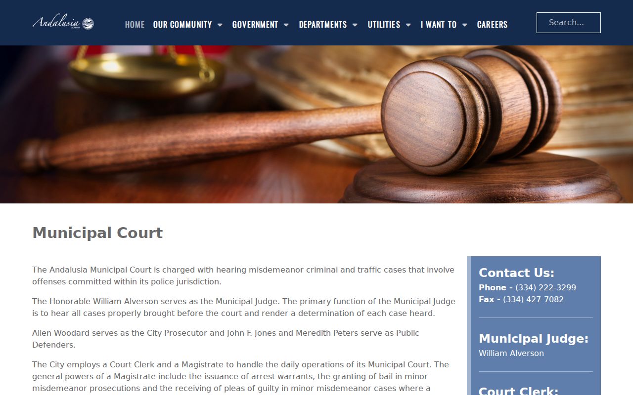 Covington County arrest records and Andalusia Municipal Court charge records