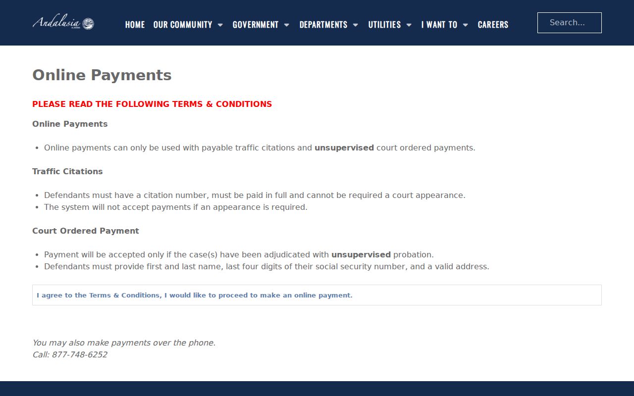 Covington County court charge records and Andalusia online payment instructions