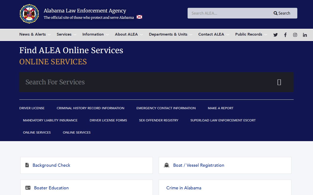 Covington County arrest records and ALEA online criminal history services