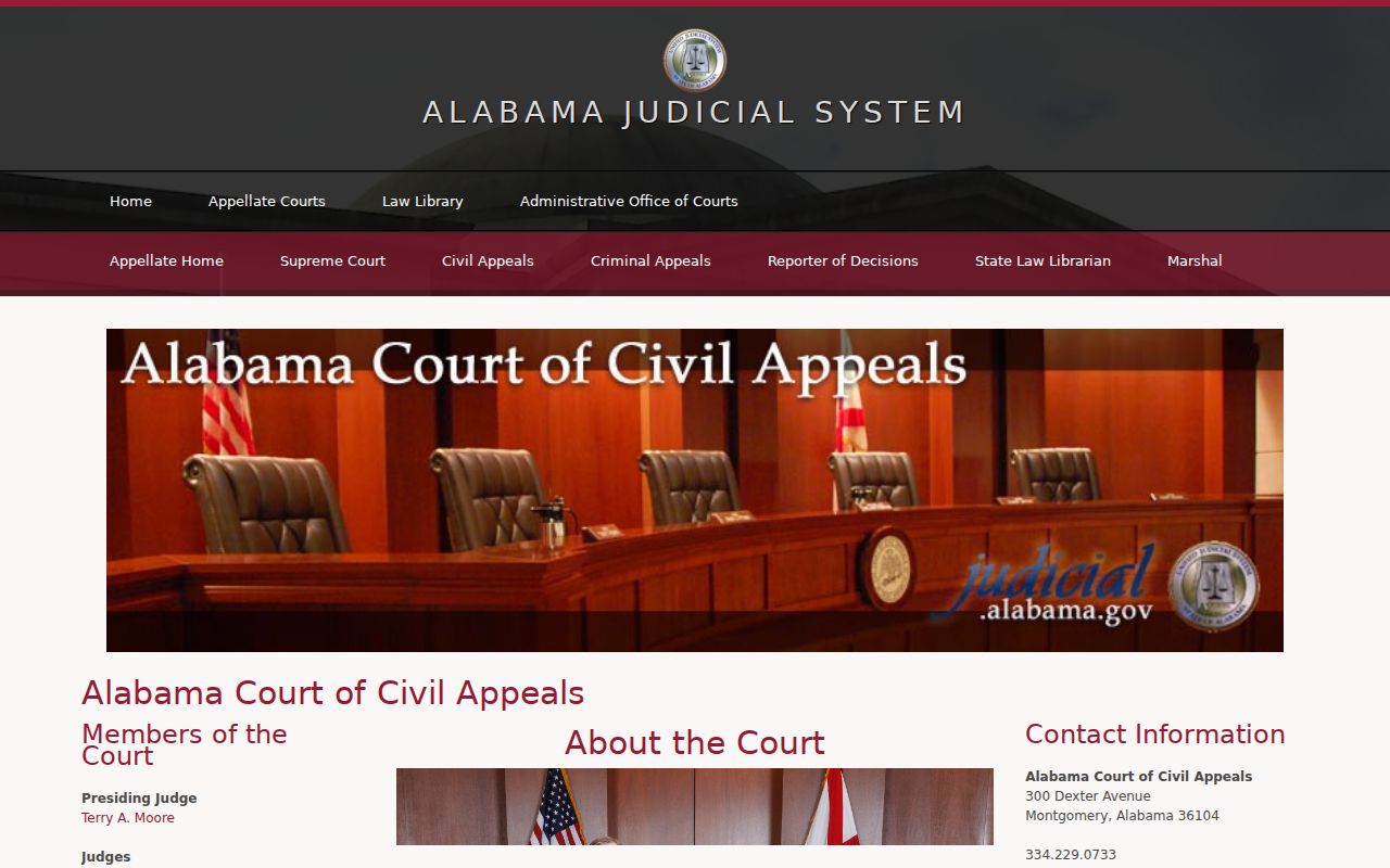 Covington County court dockets Alabama Court of Civil Appeals page