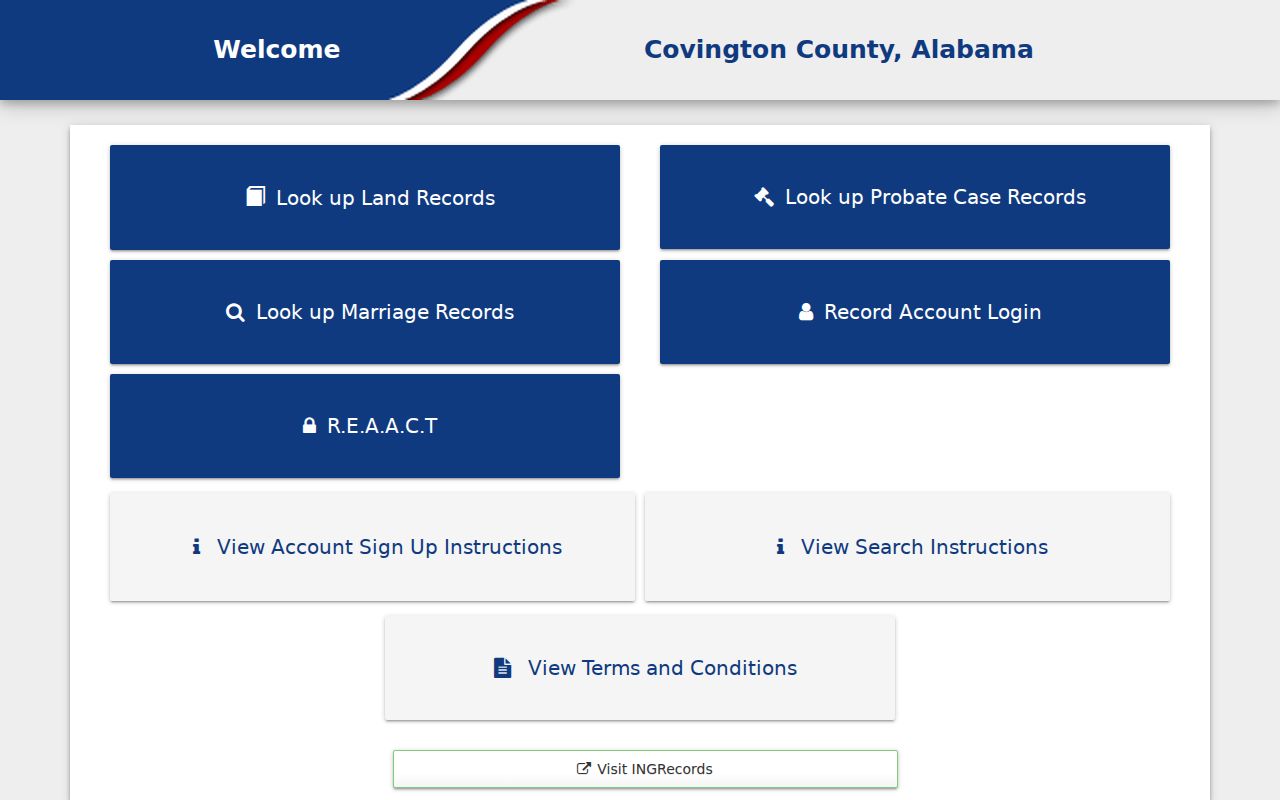 Covington County probate records online services portal