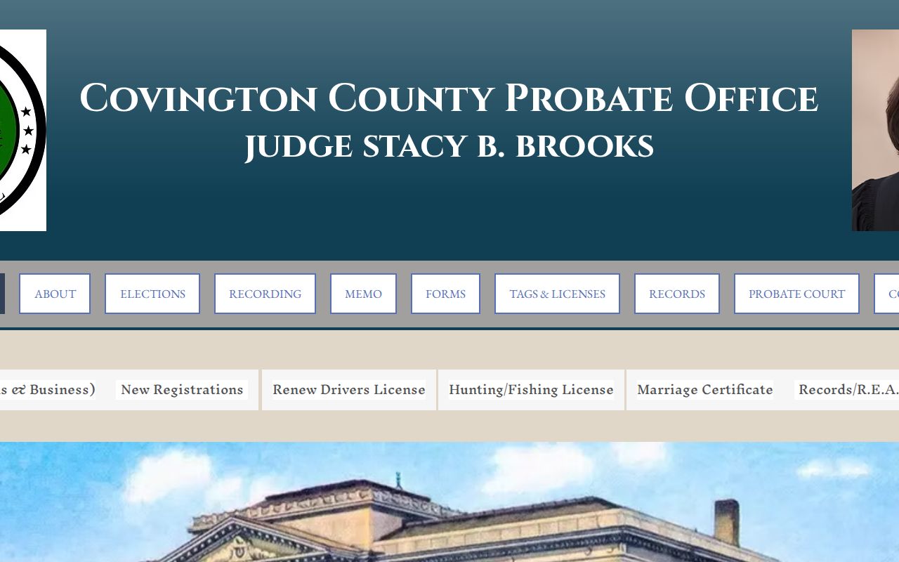 Covington County probate records official Probate Office contact page