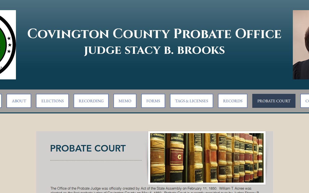Covington County probate records Probate Court history and categories