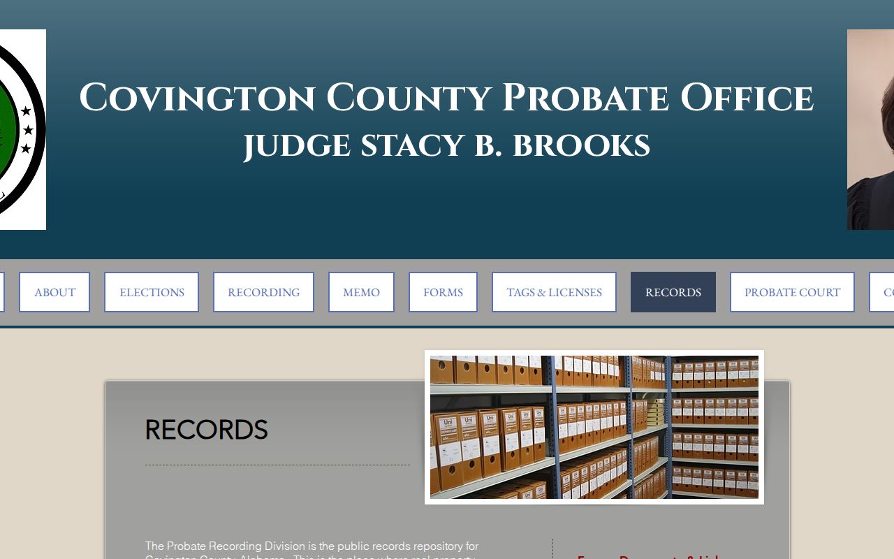 Covington County probate records recording division records page
