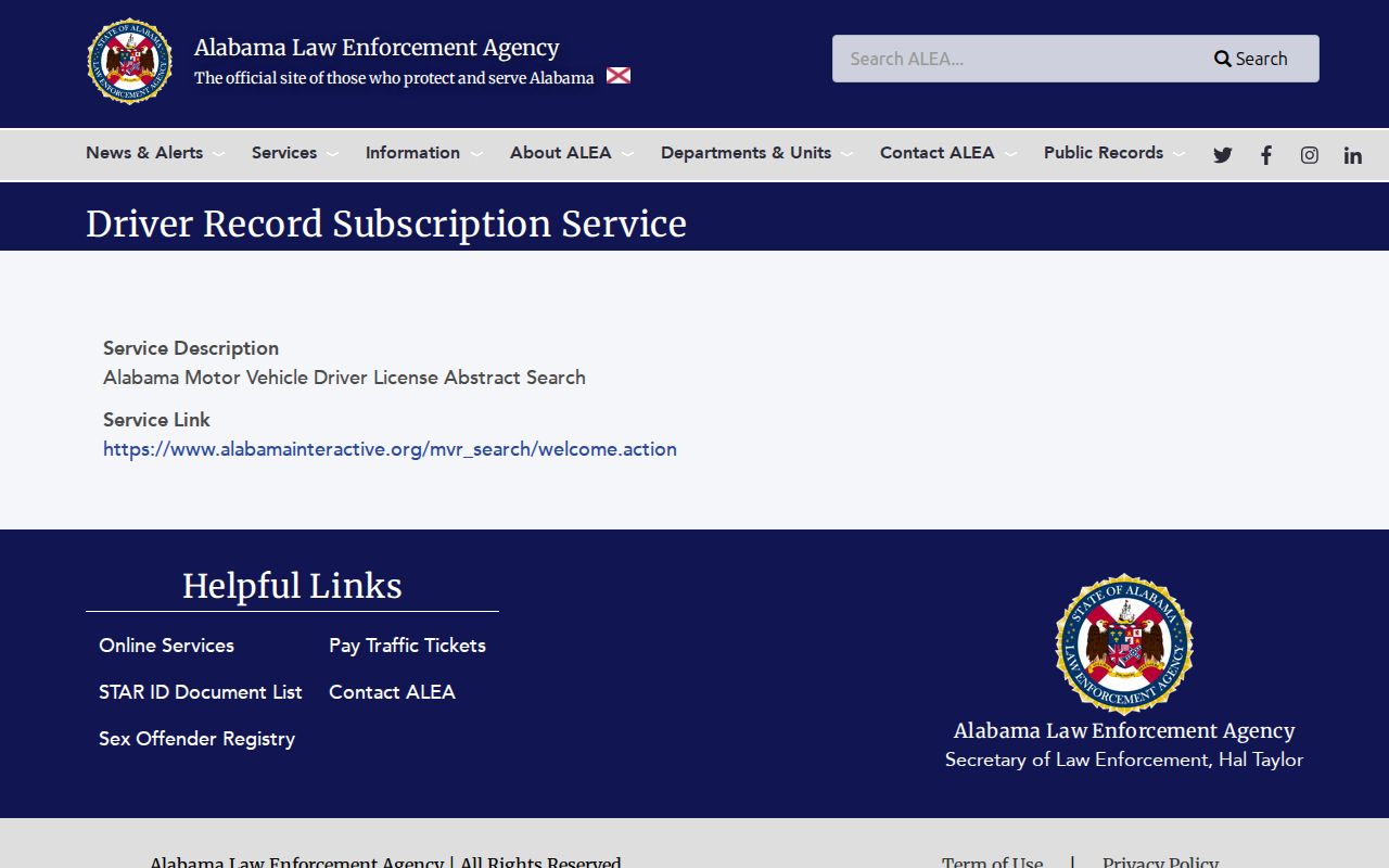 Covington County traffic court records and ALEA MVR subscription access